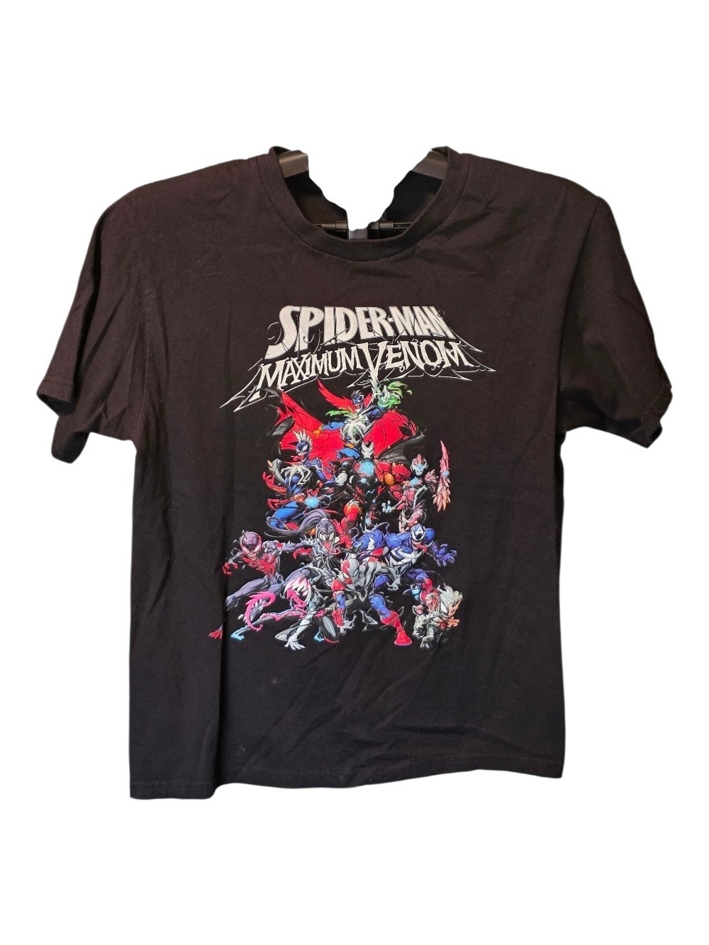 Marvel Spider-Man Maximum Venom Graphic Tee - Black with Red & Blue Accents